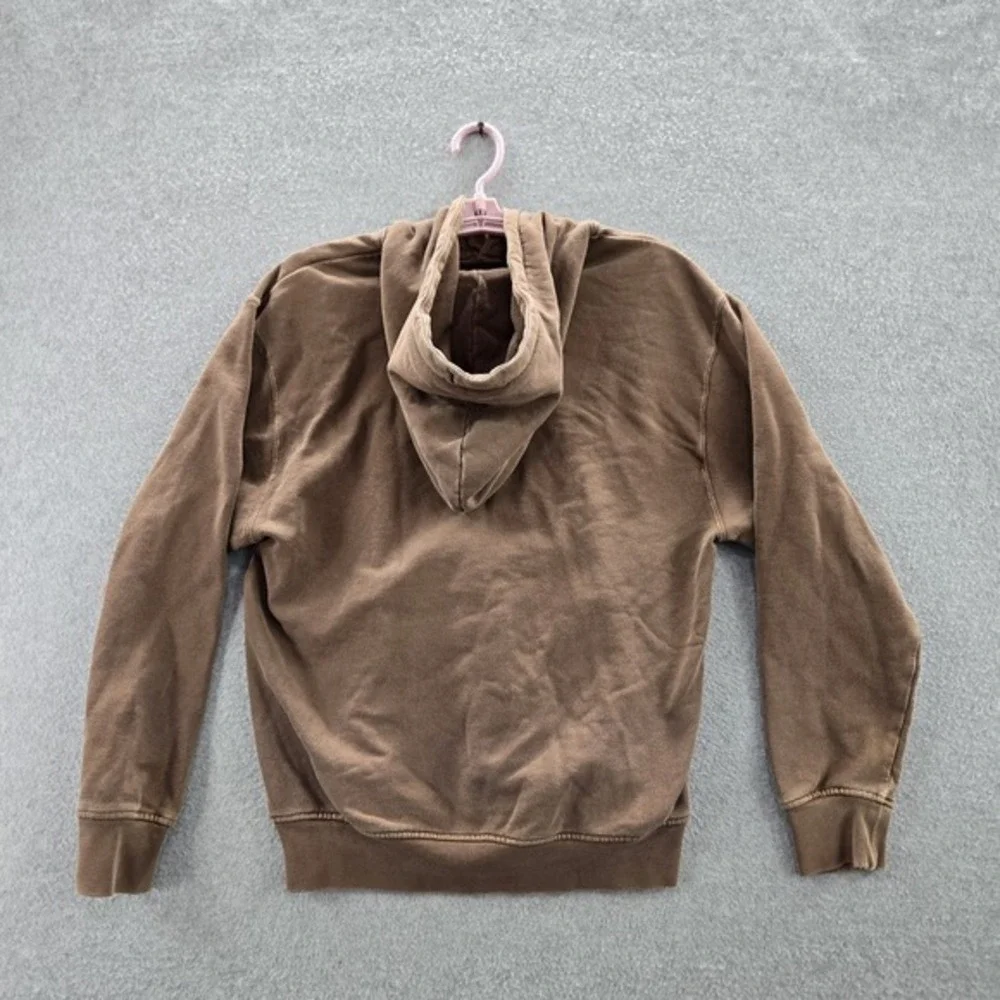 VINTAGE Jordan Men Hoodie S Brown Y2K Jumpman Logo Embroidered Long Sleeve READ‎